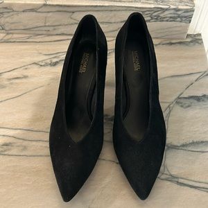 Black suede heels by Michael Kors.